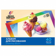 Альбом для рисования, А4, 40 листов, скоба, ЛУЧ "Школа творчества", 203х288 мм, "Мороженое", 35С 2285-08 Альбом для рисования, А4, 40 листов, скоба, ЛУЧ "Школа творчества", 203х288 мм, "Мороженое", 35С 2285-08