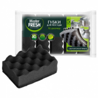 Губки для посуды 9,5х6,5 см XL STRONG effect, КОМПЛЕКТ 5 шт., черные, MASTER FRESH Губки для посуды 9,5х6,5 см XL STRONG effect, КОМПЛЕКТ 5 шт., черные, MASTER FRESH