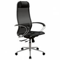 Кресло МЕТТА "ErgoLife" 10 B1-104K, хром, синхромеханизм, прочная сетка, черное