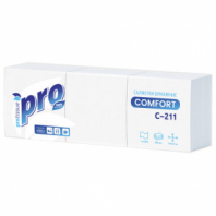 Салфетки бумажные 500 шт., 23х23 см, PROtissue COMFORT, "Big Pack", белые, КОМПЛЕКТ 10 пачек, С211