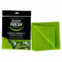 Салфетка из МИКРОФИБРЫ для стекол и зеркал 30х30 см, зеленая, 280 г/м2, Master FRESH Салфетка из МИКРОФИБРЫ для стекол и зеркал 30х30 см, зеленая, 280 г/м2, Master FRESH