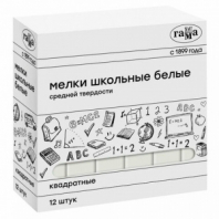 Мел белый квадратный средней твердости 12 штук, ГАММА, картонная упаковка, 280120213 Мел белый квадратный средней твердости 12 штук, ГАММА, картонная упаковка, 280120213
