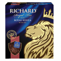 Чай RICHARD "Royal Kenya" черный кенийский, 100 пакетиков по 2 г, 100438 Чай RICHARD "Royal Kenya" черный кенийский, 100 пакетиков по 2 г, 100438