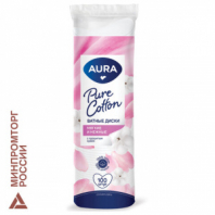 Ватные диски КОМПЛЕКТ 100 шт., AURA, двусторонние, 20711, 13115 Ватные диски КОМПЛЕКТ 100 шт., AURA, двусторонние, 20711, 13115