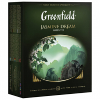 Чай GREENFIELD "Jasmine Dream" зеленый с жасмином, 100 пакетиков в конвертах по 2 г, 0586-09 Чай GREENFIELD "Jasmine Dream" зеленый с жасмином, 100 пакетиков в конвертах по 2 г, 0586-09