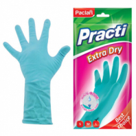 Перчатки МНОГОРАЗОВЫЕ резиновые PACLAN "Extra Dry", хлопчатобумажное напыление, 100% флок, размер 8,5-9, L (большой) синие, вес 54 г, 7350, 407351 Перчатки МНОГОРАЗОВЫЕ резиновые PACLAN "Extra Dry", хлопчатобумажное напыление, 100% флок, размер 8,5-9, L (большой) синие, вес 54 г, 7350, 407351