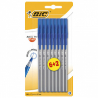 Ручки шариковые с грипом BIC "Round Stic Exact", НАБОР 6+2 шт., СИНИЕ, линия письма 0,28 мм, блистер, 932862 Ручки шариковые с грипом BIC "Round Stic Exact", НАБОР 6+2 шт., СИНИЕ, линия письма 0,28 мм, блистер, 932862