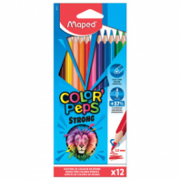 Карандаши цветные MAPED "COLOR PEP'S Strong", 12 цветов, трехгранные, грифель 3,2 мм, 862712 Карандаши цветные MAPED "COLOR PEP'S Strong", 12 цветов, трехгранные, грифель 3,2 мм, 862712