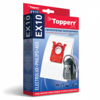 Мешок для пылесоса (пылесборник) синтетический TOPPERR EX10, ELECTROLUX, PHILIPS, КОМПЛЕКТ 4 шт., 1404 Мешок для пылесоса (пылесборник) синтетический TOPPERR EX10, ELECTROLUX, PHILIPS, КОМПЛЕКТ 4 шт., 1404