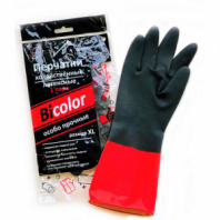 Перчатки МНОГОРАЗОВЫЕ латексные BiColor черно-красные, хлопчатобумажное напыление, размер 9-10, XL (очень большой), вес 70 г, КП, 139469 Перчатки МНОГОРАЗОВЫЕ латексные BiColor черно-красные, хлопчатобумажное напыление, размер 9-10, XL (очень большой), вес 70 г, КП, 139469