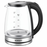 Чайник SCARLETT SC-EK27G103, 1,8 л, 1800 Вт, закрытый нагревательный элемент, стекло, черный Чайник SCARLETT SC-EK27G103, 1,8 л, 1800 Вт, закрытый нагревательный элемент, стекло, черный