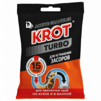 Средство для прочистки канализационных труб в гранулах 90 г КРОТ "Turbo", 4000028