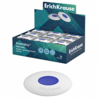 Ластик ERICH KRAUSE "SmartWay Mini Oval", 41х29х9 мм, белый, овальный, пластиковый держатель, 45533 Ластик ERICH KRAUSE "SmartWay Mini Oval", 41х29х9 мм, белый, овальный, пластиковый держатель, 45533