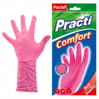 Перчатки МНОГОРАЗОВЫЕ латексные PACLAN "Practi Comfort", хлопчатобумажное напыление, размер 8,5-9, L (большой), розовые, вес 66 г, 407661 Перчатки МНОГОРАЗОВЫЕ латексные PACLAN "Practi Comfort", хлопчатобумажное напыление, размер 8,5-9, L (большой), розовые, вес 66 г, 407661