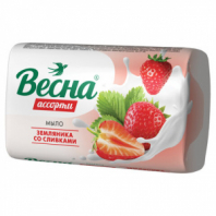 Мыло туалетное 90 г ВЕСНА "Земляника со сливками", ГОСТ, 6090 Мыло туалетное 90 г ВЕСНА "Земляника со сливками", ГОСТ, 6090