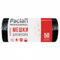 Мешки для мусора 60 л, черные, в рулоне 50 шт., ПНД, 6,2 мкм, 60х80 см, PACLAN "Professional", 402215