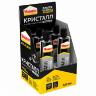 Клей универсальный МОМЕНТ Кристалл, 125 мл, водостойкий, прозрачный, в шоу-боксе, 873867 Клей универсальный МОМЕНТ Кристалл, 125 мл, водостойкий, прозрачный, в шоу-боксе, 873867