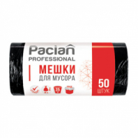 Мешки для мусора 35 л, черные, в рулоне 50 шт., ПНД, 6,2 мкм, 50х60 см, PACLAN "Professional", 403028