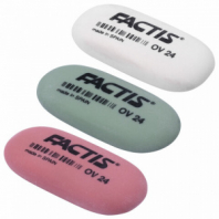 Ластик FACTIS OV 24 (Испания), 49х24х9 мм, цвет ассорти, овальный, мягкий, CMFOV24 Ластик FACTIS OV 24 (Испания), 49х24х9 мм, цвет ассорти, овальный, мягкий, CMFOV24