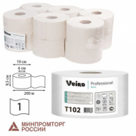 Бумага туалетная 200 м, VEIRO Professional (Система T2), КОМПЛЕКТ 12 шт., Basic, T102 Бумага туалетная 200 м, VEIRO Professional (Система T2), КОМПЛЕКТ 12 шт., Basic, T102