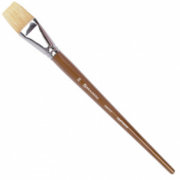 Кисть художественная профессиональная BRAUBERG ART CLASSIC, щетина, плоская, № 36, длинная ручка, 200727 Кисть художественная профессиональная BRAUBERG ART CLASSIC, щетина, плоская, № 36, длинная ручка, 200727