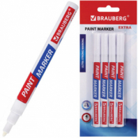 Маркер-краска лаковый EXTRA (paint marker) 2 мм, БЕЛЫЕ, НАБОР 4 шт., УСИЛЕННАЯ НИТРО-ОСНОВА, BRAUBERG, 151995 Маркер-краска лаковый EXTRA (paint marker) 2 мм, БЕЛЫЕ, НАБОР 4 шт., УСИЛЕННАЯ НИТРО-ОСНОВА, BRAUBERG, 151995
