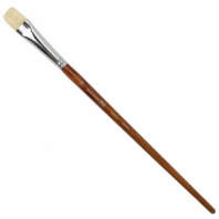 Кисть художественная профессиональная BRAUBERG ART CLASSIC, щетина, плоская, № 20, длинная ручка, 200722 Кисть художественная профессиональная BRAUBERG ART CLASSIC, щетина, плоская, № 20, длинная ручка, 200722