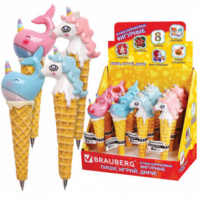Ручка фигурная "МОРОЖЕНОЕ-ЕДИНОРОГИ-КИТЫ", СИНЯЯ, 4 дизайна ассорти, 0,5 мм, BRAUBERG, 142765 Ручка фигурная "МОРОЖЕНОЕ-ЕДИНОРОГИ-КИТЫ", СИНЯЯ, 4 дизайна ассорти, 0,5 мм, BRAUBERG, 142765