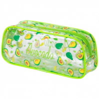 Пенал-косметичка BRAUBERG LUCENT на молнии, прозрачный, "Авокадо", 21х5х9 см, 270054 Пенал-косметичка BRAUBERG LUCENT на молнии, прозрачный, "Авокадо", 21х5х9 см, 270054