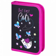 Пенал BRAUBERG с наполнением, 1 отделение, 1 откидная планка, 24 предмета, 21х14 см, "Cats first", 271525 Пенал BRAUBERG с наполнением, 1 отделение, 1 откидная планка, 24 предмета, 21х14 см, "Cats first", 271525