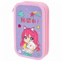 Пенал ЮНЛАНДИЯ, 2 отделения, ламинированный картон, конгрев, 19х11 см, "Anime hugs", 272293 Пенал ЮНЛАНДИЯ, 2 отделения, ламинированный картон, конгрев, 19х11 см, "Anime hugs", 272293