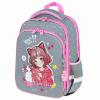 Ранец BRAUBERG QUADRO, 3 отделения, с брелоком, "Anime friends", 37х28х18 см, 272022 Ранец BRAUBERG QUADRO, 3 отделения, с брелоком, "Anime friends", 37х28х18 см, 272022