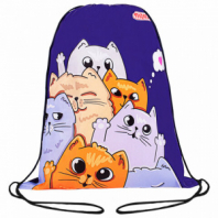Мешок для обуви ПИФАГОР, 1 отделение, 42х34 см, "Кошачий привет", 272382