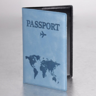 Обложка для паспорта "Passport Map", мягкая экокожа, голубая, STAFF, 238877 Обложка для паспорта "Passport Map", мягкая экокожа, голубая, STAFF, 238877