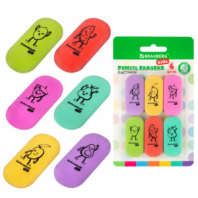 Ластики BRAUBERG KIDS "Fruits", НАБОР 6 штук, 50х23х10 мм, овальные, ассорти, 272669 Ластики BRAUBERG KIDS "Fruits", НАБОР 6 штук, 50х23х10 мм, овальные, ассорти, 272669