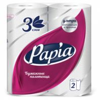 Полотенца бумажные бытовые, спайка 2 шт., 3-слойные (2х10,8 м), PAPIA, 22,7x12 см, белые, 5081504 Полотенца бумажные бытовые, спайка 2 шт., 3-слойные (2х10,8 м), PAPIA, 22,7x12 см, белые, 5081504