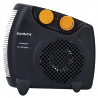 Тепловентилятор SONNEN FH06, 1000/2000 Вт, 2 режима нагрева, режим вентиляции, черный/оранжевый, 457781