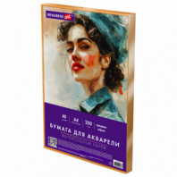 Бумага для акварели А4 в коробке, 40 листов, 200 г/м2, среднее зерно, BRAUBERG ART CLASSIC, 116355 Бумага для акварели А4 в коробке, 40 листов, 200 г/м2, среднее зерно, BRAUBERG ART CLASSIC, 116355
