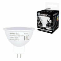 Лампа светодиодная SONNEN EXTRA, 12 (110) Вт, GU5.3, софит, нейтральный белый, 30000 ч, LED MR16-GU5.3-12W-4000, 457921 Лампа светодиодная SONNEN EXTRA, 12 (110) Вт, GU5.3, софит, нейтральный белый, 30000 ч, LED MR16-GU5.3-12W-4000, 457921