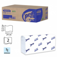 Полотенца бумажные 200 шт., PROtissue (H2) PREMIUM, 2-слойные, белые, КОМПЛЕКТ 21 пачка, 24х21,5 см, Z-сложение, С442 Полотенца бумажные 200 шт., PROtissue (H2) PREMIUM, 2-слойные, белые, КОМПЛЕКТ 21 пачка, 24х21,5 см, Z-сложение, С442