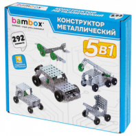 Конструктор металлический "Для уроков труда №2", 5 в 1 с подвижными деталями, 292 элемента, BAMBOX (БАМБОКС), 667037 Конструктор металлический "Для уроков труда №2", 5 в 1 с подвижными деталями, 292 элемента, BAMBOX (БАМБОКС), 667037