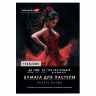 Бумага для пастели ФАКТУРНАЯ, А4, в папке, 15 листов, ЧЕРНАЯ, 270 г/м2, BRAUBERG ART, 117757 Бумага для пастели ФАКТУРНАЯ, А4, в папке, 15 листов, ЧЕРНАЯ, 270 г/м2, BRAUBERG ART, 117757
