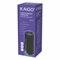 Колонка портативная влагозащищенная KAIGO (КАЙГО) BT30T, 30 Вт, Bluetooth, USB, Micro SD, AUX, RGB, TWS, IPX7, черная, 514226