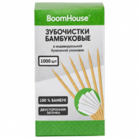 Зубочистки бамбуковые 1000 шт. в индивидуальной бумажной упаковке, BOOMHOUSE (БУМХАУС), 701949 Зубочистки бамбуковые 1000 шт. в индивидуальной бумажной упаковке, BOOMHOUSE (БУМХАУС), 701949