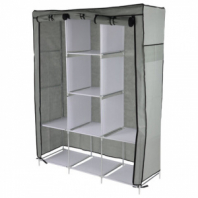 Шкаф для одежды с чехлом BOOMHOUSE (БУМХАУС) WB-002 (В1660хШ1250хГ440 мм), 8 полок, металлический каркас, серый, 701447 Шкаф для одежды с чехлом BOOMHOUSE (БУМХАУС) WB-002 (В1660хШ1250хГ440 мм), 8 полок, металлический каркас, серый, 701447