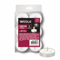 Свечи чайные литые в гильзе WEGLA (ВЕГЛА) ULTRA LONG, до 9 часов горения, вес 21 грамм, КОМПЛЕКТ 6 штук, 702576 Свечи чайные литые в гильзе WEGLA (ВЕГЛА) ULTRA LONG, до 9 часов горения, вес 21 грамм, КОМПЛЕКТ 6 штук, 702576