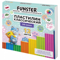 Пластилин классический, кросс-серия "КОШАЧЬИ ЛАПКИ", 12 цветов, 240 г, СТЕК, ВЫСШЕЕ КАЧЕСТВО, FUNSTER (ФАНСТЕР), 107521 Пластилин классический, кросс-серия "КОШАЧЬИ ЛАПКИ", 12 цветов, 240 г, СТЕК, ВЫСШЕЕ КАЧЕСТВО, FUNSTER (ФАНСТЕР), 107521