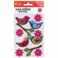 Наклейки из фетра "Птички", 11 шт., ассорти, ОСТРОВ СОКРОВИЩ, 661483 Наклейки из фетра "Птички", 11 шт., ассорти, ОСТРОВ СОКРОВИЩ, 661483