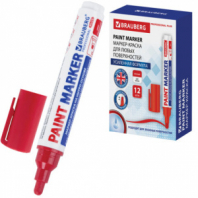 Маркер-краска лаковый (paint marker) 6 мм, КРАСНЫЙ, НИТРО-ОСНОВА, BRAUBERG PROFESSIONAL PLUS EXTRA, 151452 Маркер-краска лаковый (paint marker) 6 мм, КРАСНЫЙ, НИТРО-ОСНОВА, BRAUBERG PROFESSIONAL PLUS EXTRA, 151452