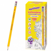 Карандаш чернографитный ЮНЛАНДИЯ, 1 шт., "Школьный", НВ, корпус желтый, с резинкой, 181588 Карандаш чернографитный ЮНЛАНДИЯ, 1 шт., "Школьный", НВ, корпус желтый, с резинкой, 181588